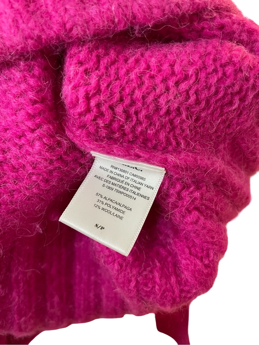 A.L.C. Lynia Fisherman Sweater Electric Pink - Picture 14 of 16